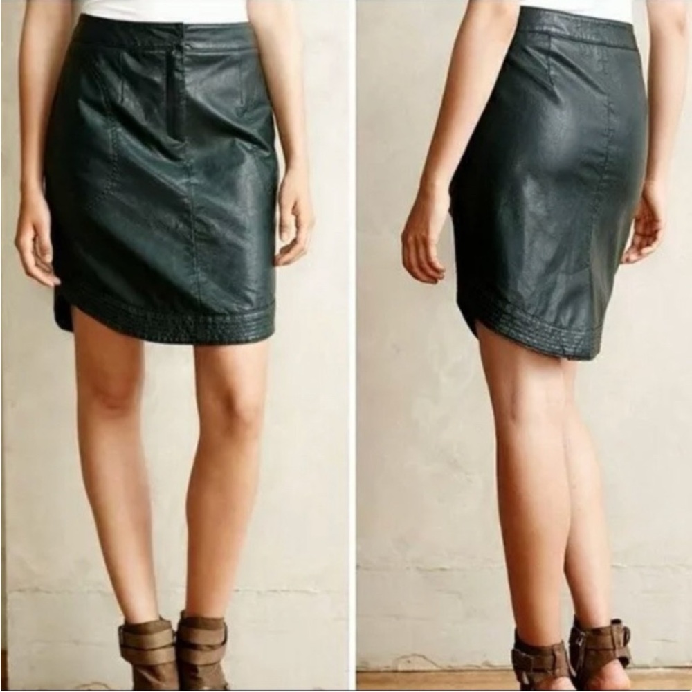 Anthropologie Maeve Faux Leather Skirt